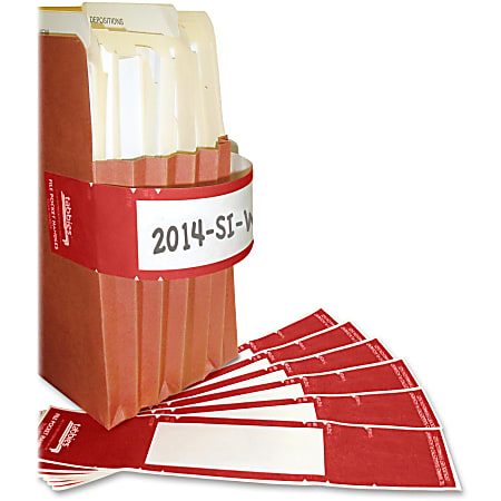 Tabbies File Pocket Handles, TAB68805, 2"W x 9 5/8"L, Red, Tyvek, Pack Of 48