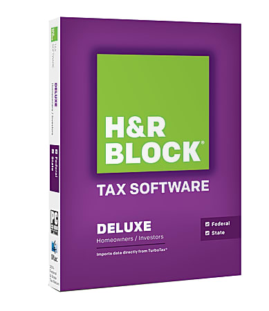 H & R Block® Tax Software Deluxe Plus State, 2014, PC/Mac