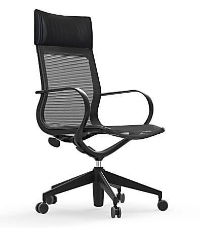 Renaro black leather chair deals
