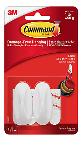 Command Designer Hooks, Small  1-Lb Capacity, Pack Of 2