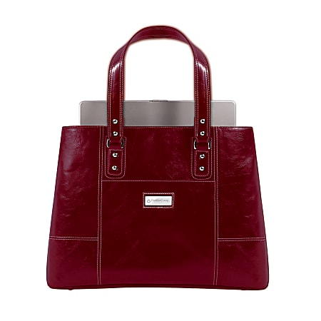 FranklinCovey® Vinyl Triple Gusset Tote, 13.5"H x 17.5"W x 5.5"D, Red