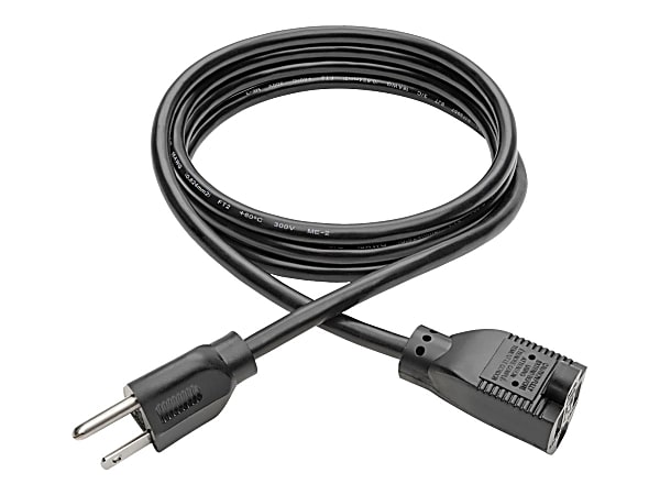 Eaton Tripp Lite Series Power Extension Cord, NEMA 5-15P to NEMA 5-15R - 10A, 120V, 18 AWG, 6 ft. (1.83 m), Black - Power extension cable - NEMA 5-15 (P) to NEMA 5-15 (R) - AC 120 V - 10 A - 6 ft - molded - black