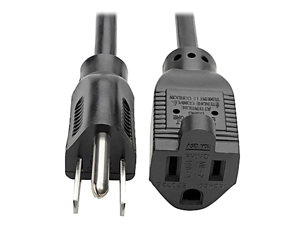 Eaton Tripp Lite Series Power Extension Cord, NEMA 5-15P to NEMA 5-15R - 10A, 120V, 18 AWG, 6 ft. (1.83 m), Black - P022006