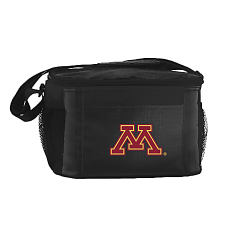 Kolder NCAA 6-Pack Cooler Bag, Minnesota Gophers, 8" x 10" x 6", Black