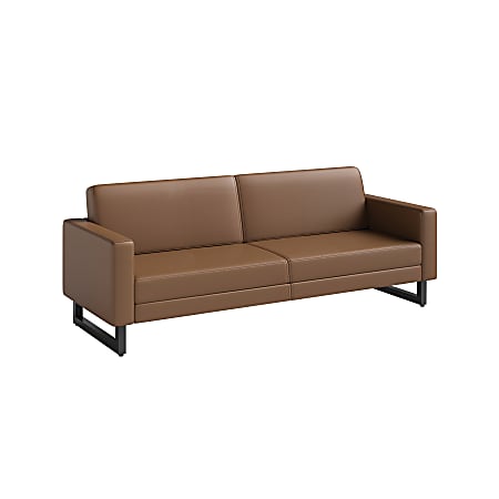 Safco® Mirella Lounge Sofa, Cognac/Silver