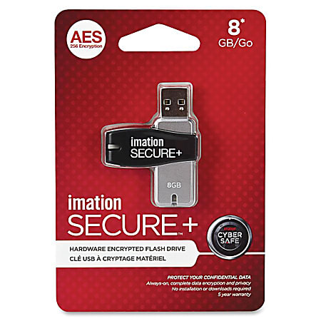 Imation Secure Drive Hardware Encrypted USB 2.0 Flash Drive, 8GB