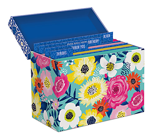 Lady Jayne All-Occasion Note Cards With Envelopes, 3-1/2" x 4-3/4", Assorted Bright Florals, Pack Of 16 Cards