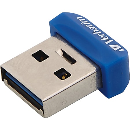 Verbatim 64GB Store 'n' Stay Nano USB 3.0 Flash Drive - Blue - 64 GB - Blue - 1 Pack