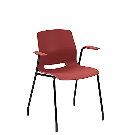 KFI Studios Imme Stack Chair With Arms, Coral/Black