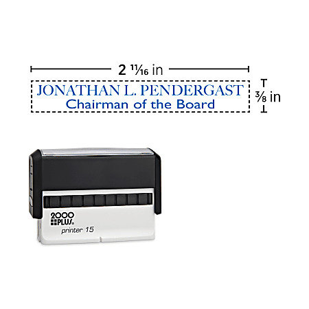  StampMark Customized Signature/Logo Stamp + 2 Lines of Text -  Large Size - Choose from 15 Ink Colors : Office Products