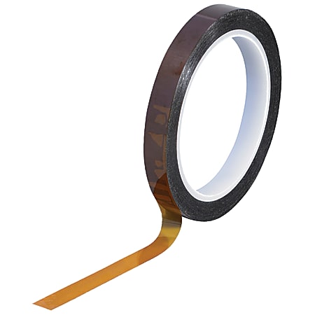 Kapton® Sealing Tape, 3" Core, 0.375" x 108', 1 mil, Amber