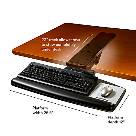 3M AKT90LE Adjustable Keyboard Tray Black Charcoal