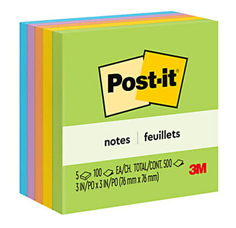 Post-it® Notes, 3" x 3", Floral Fantasy Collection, Pack Of 5 Pads