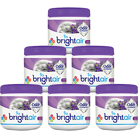 Bright Air Super Odor Eliminator Air Fresheners, Lavender/Fresh Linen Scent, 14 Oz, Pack Of 6