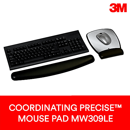 3M Compact Gel Keyboards Wrist Rest With Antimicrobial Protection 18 Wide  Black - Office Depot