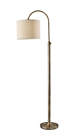 Adesso Simplee Barton Floor Lamp, Adjustable, 68”H, Oatmeal