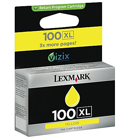 Lexmark™ 100XL High-Yield Yellow Ink Cartridge, 14N1056