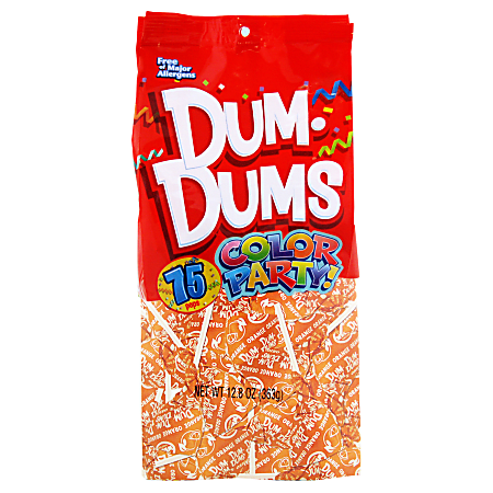 Dum Dums Orange Lollipops, Party Orange Color, 12.8 Oz, Bag Of 75, Pack Of 2 Bags