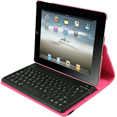 iPad Case Detachable Bluetooth Keyboard for iPad 2-4 - Pink Via Ergoguys