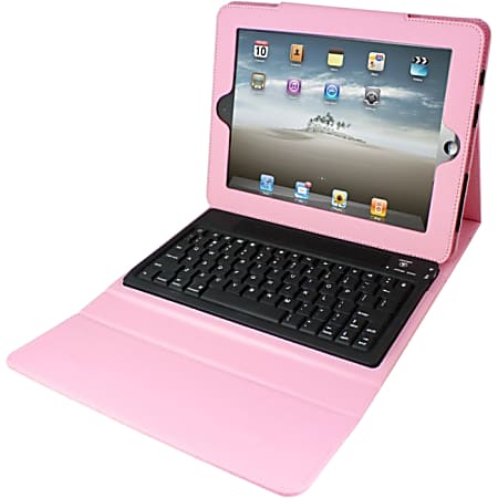 iPad Case with Builtin Bluetooth Keyboard - Pink Via Ergoguys