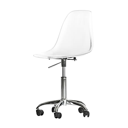 South Shore Annexe Acrylic Office Chair With Wheels, Translucent