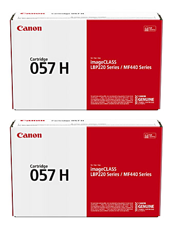 Canon® 057 High-Yield Black Toner Cartridges, Pack Of 2, 3010C001