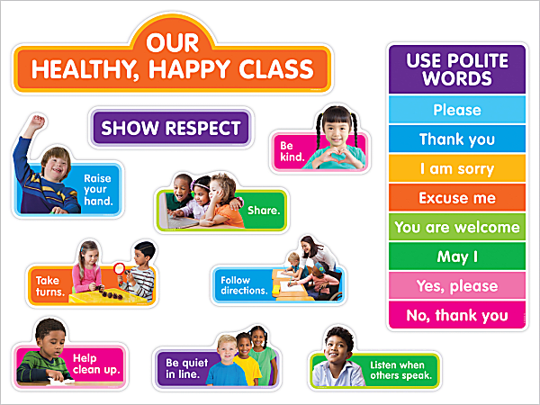 Scholastic® Teacher's Friend Our Healthy Happy Class Bulletin Board Set, Preschool - Grade 2