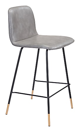 Zuo Modern Var Counter Chair, Gray/Black/Gold
