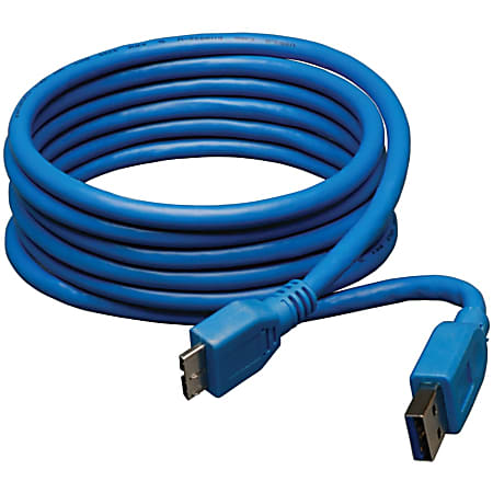Eaton Tripp Lite Series USB 3.0 SuperSpeed Device Cable (A to Micro-B M/M), Blue, 6 ft. (1.83 m) - USB cable - U326006