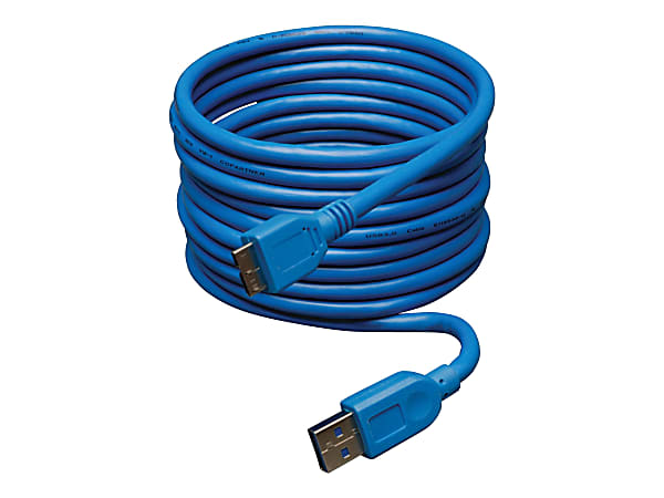 Eaton Tripp Lite Series USB 3.0 SuperSpeed Device Cable (A to Micro-B M/M), Blue, 10 ft. (3.05 m) - USB cable - U326010