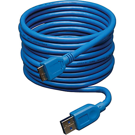 Eaton Tripp Lite Series USB 3.0 SuperSpeed Device Cable (A to Micro-B M/M), Blue, 10 ft. (3.05 m) - USB cable - U326010