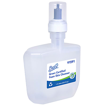 Scott® Green Certified Foam Hand Soap, Unscented, 1.2 L E-Cassette Bottles, Case Of 2 Refills