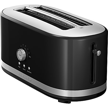 KitchenAid 4-Slice Long Slot Toaster with High Lift Lever - Toast, Browning, Bagel, Reheat, Keep Warm, Frozen - Onyx Black