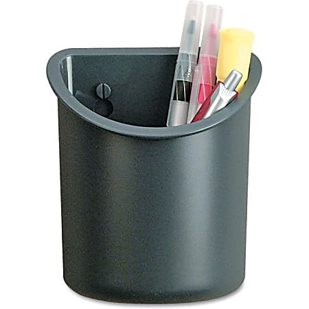 Universal Pen/Pencil Holder - 5" x 4.3" x 2.5" x - Plastic - Charcoal