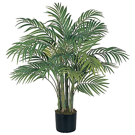 Nearly Natural 3'H Silk Areca Palm Tree With Pot, Green