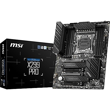MSI X299 Desktop Motherboard - Intel X299 Chipset - Socket R4 LGA-2066 - Intel Optane Memory Ready - ATX - 256 GB DDR4 SDRAM Maximum RAM - UDIMM, DIMM - 8 x Memory Slots - Gigabit Ethernet - 6 x SATA Interfaces