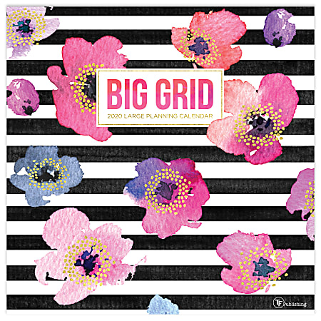 TF Publishing Big Grid Wall Calendar, 12" x 12", Multicolor, January to December 2020