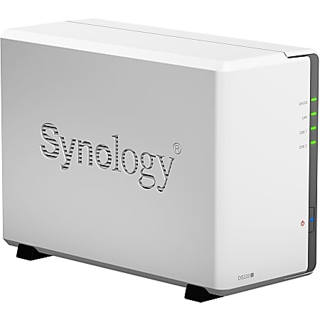 Synology DiskStation DS220J SANNAS Storage System Realtek RTD1296 1.40 GHz  2 x HDD Supported 32 TB Supported HDD Capacity 0 x HDD Installed 2 x SSD  Supported - Office Depot