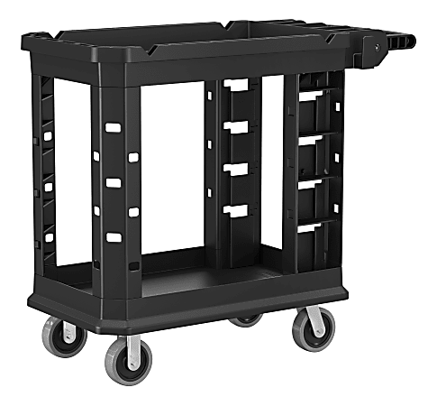 Suncast Commercial 2-Shelf Heavy-Duty Structural Foam Utility Cart, 34-13/16"H x 19-1/2"W x 41-3/4"D, Gray