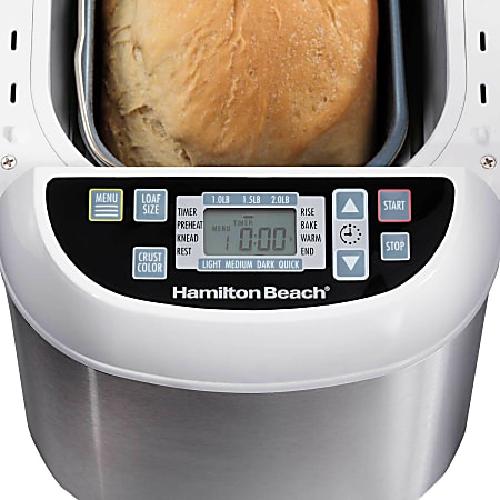 Hamilton Beach 2 Lbs. Artisan Dough and Bread Maker in Black and Stainless  Steel