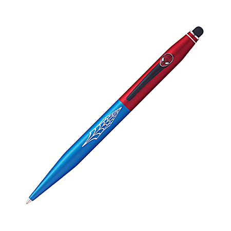Cross® Marvel Tech2 Ballpoint Pen With Stylus, Medium Point, 0.7 mm, Spider-Man Blue/Red Barrel, Black Ink