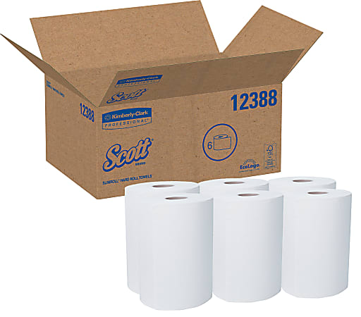 Scott® Slimroll™ 1-Ply Paper Towels, 70% Recycled, Pack Of 6 Rolls