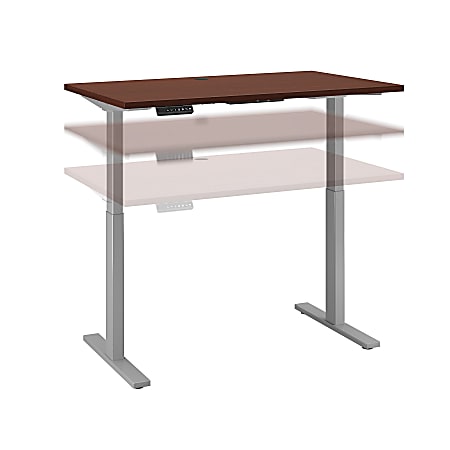 Bush Business Furniture Move 60 Series 48"W x 30"D Height Adjustable Standing Desk, Harvest Cherry/Cool Gray Metallic, Standard Delivery