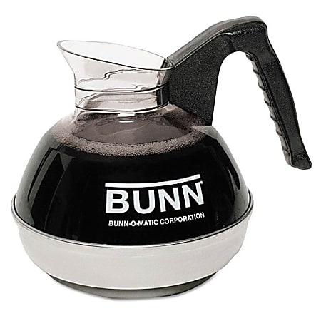 Bunn 12-Cup Coffee Decanter For Pour-O-Matic Coffeemakers, Black/Clear/Stainless Steel