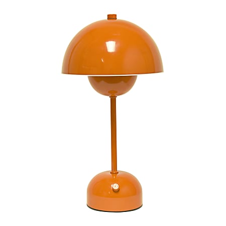 Simple Designs Mushroom Magic Dimming Rechargeable LED Touch Stick Lamp, 11-13/16"H, Orange