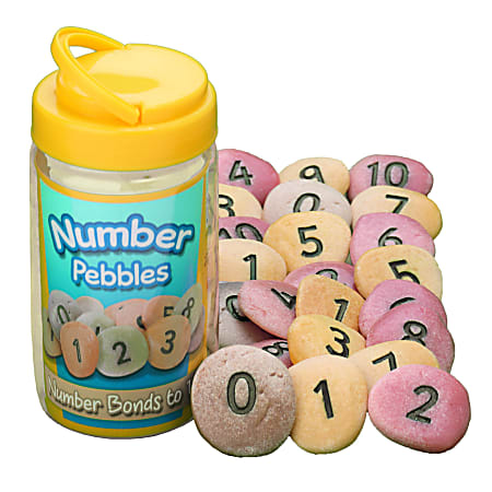 Yellow Door Number Pebbles, Set Of 22 Pebbles