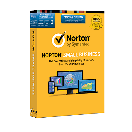 Norton™ Small Business, For PC/Mac/Mobile, For 10 Devices, Box With Key Card