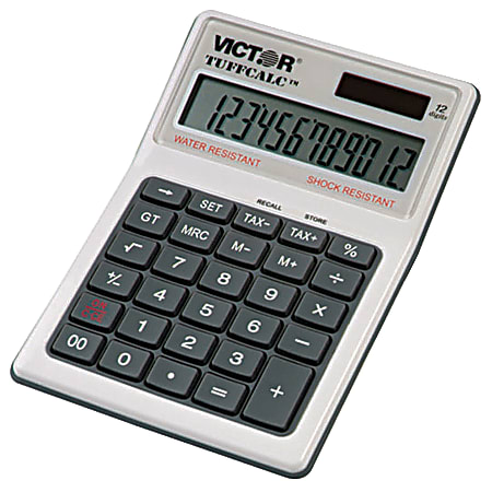 Victor TUFFCALC Desktop Calculator, White