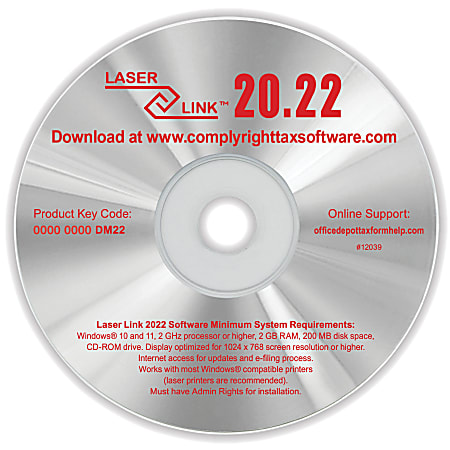 ComplyRight™ LaserLink Software, For Windows®, Disc
