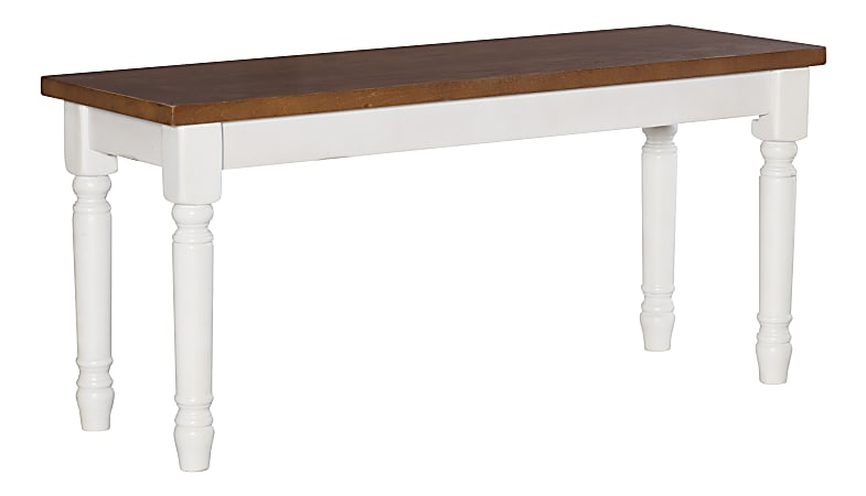 Powell Maillet Bench, Vanilla White/Honey Brown